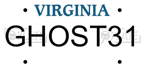 GHOST31 Virginia License Plate