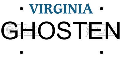 GHOSTEN Virginia License Plate
