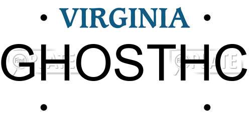 GHOSTHC Virginia License Plate