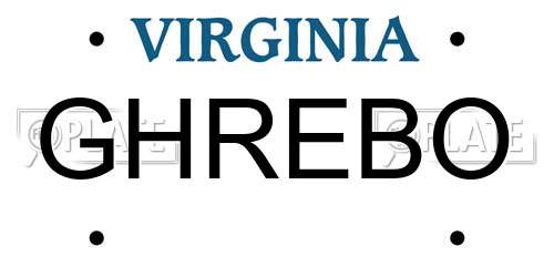 GHREBO Virginia License Plate