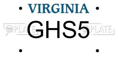 GHS5 Virginia License Plate