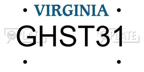 GHST31 Virginia License Plate