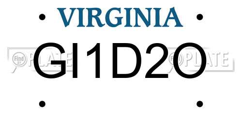 GI1D2O Virginia License Plate