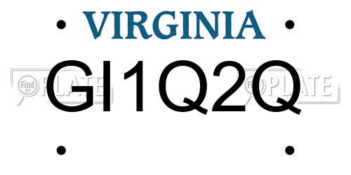 GI1Q2Q Virginia License Plate