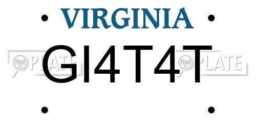 GI4T4T Virginia License Plate