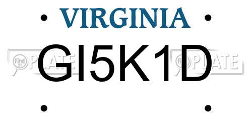 GI5K1D Virginia License Plate