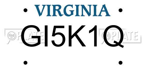 GI5K1Q Virginia License Plate