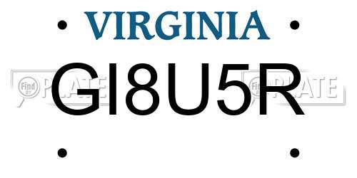 GI8U5R Virginia License Plate