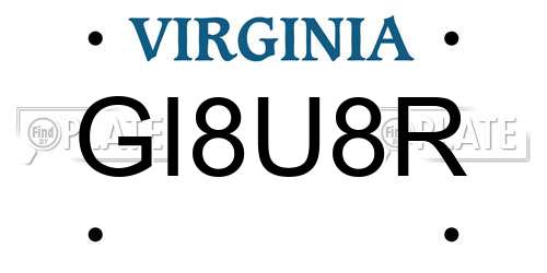GI8U8R Virginia License Plate