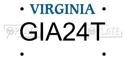 GIA24T Virginia License Plate