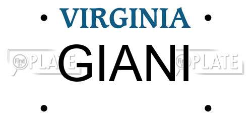 GIANI Virginia License Plate