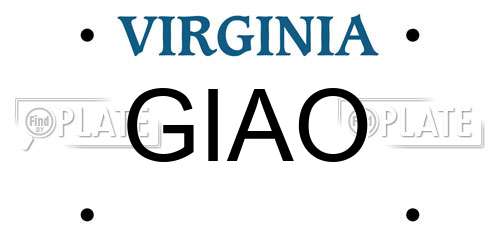 GIAO Virginia License Plate