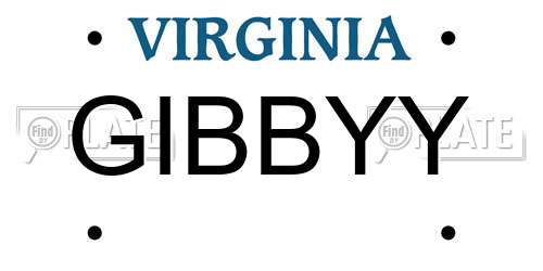 GIBBYY Virginia License Plate
