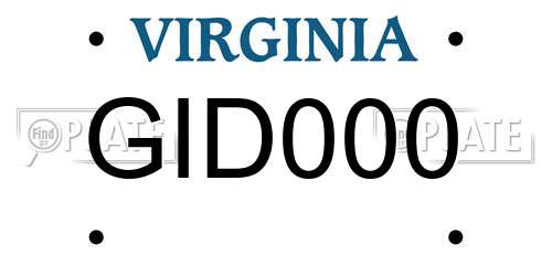 GID000 Virginia License Plate