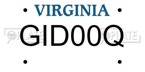 GID00Q Virginia License Plate