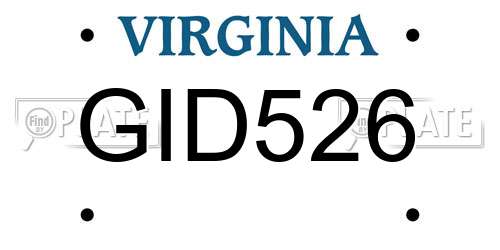 GID526 Virginia License Plate