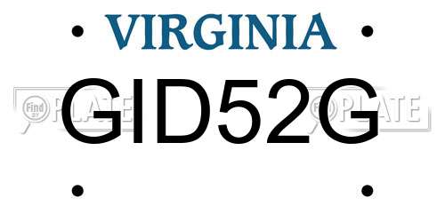 GID52G Virginia License Plate