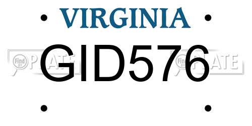 GID576 Virginia License Plate