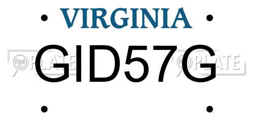 GID57G Virginia License Plate