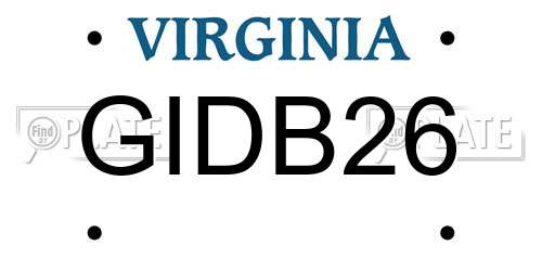 GIDB26 Virginia License Plate
