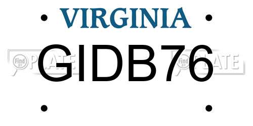 GIDB76 Virginia License Plate