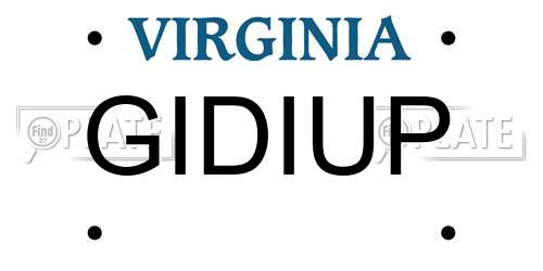 GIDIUP Virginia License Plate