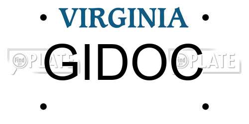 GIDOC Virginia License Plate