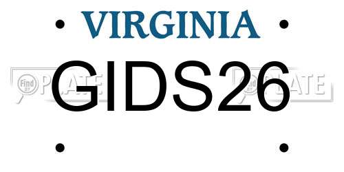GIDS26 Virginia License Plate