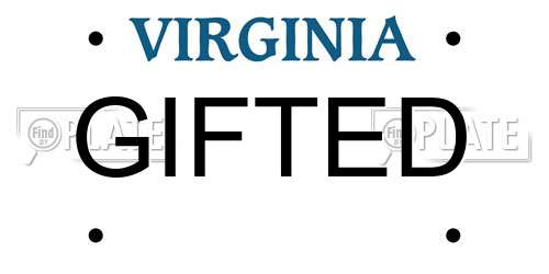 GIFTED Virginia License Plate