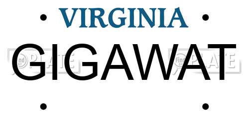 GIGAWAT Virginia License Plate