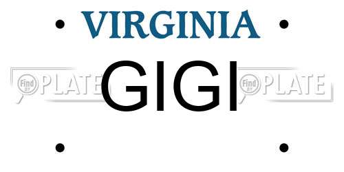GIGI Virginia License Plate