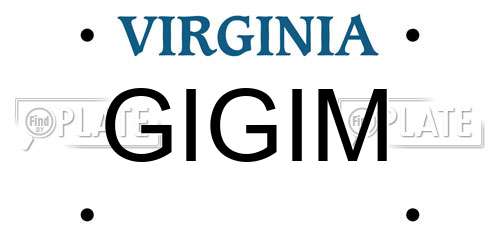 GIGIM Virginia License Plate