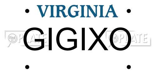 GIGIXO Virginia License Plate
