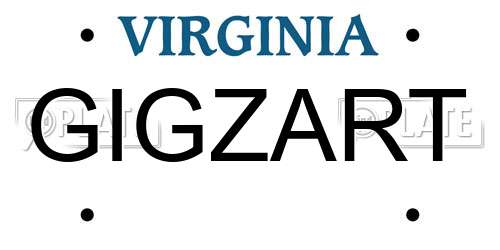 GIGZART Virginia License Plate
