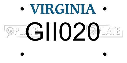 GII020 Virginia License Plate