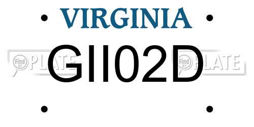 GII02D Virginia License Plate