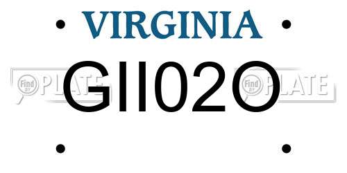 GII02O Virginia License Plate