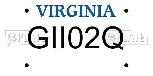 GII02Q Virginia License Plate