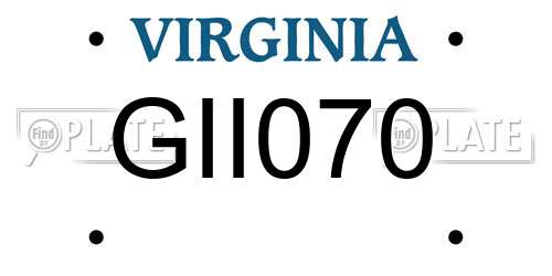 GII070 Virginia License Plate