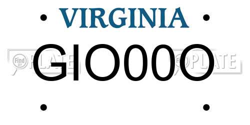 GIO00O Virginia License Plate