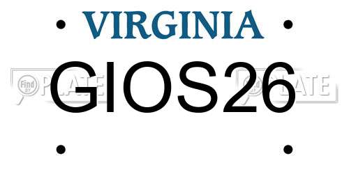 GIOS26 Virginia License Plate