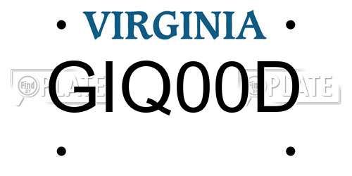 GIQ00D Virginia License Plate