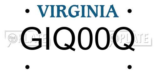 GIQ00Q Virginia License Plate
