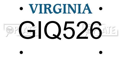 GIQ526 Virginia License Plate