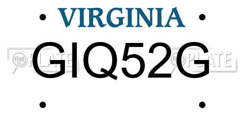 GIQ52G Virginia License Plate