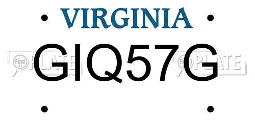 GIQ57G Virginia License Plate