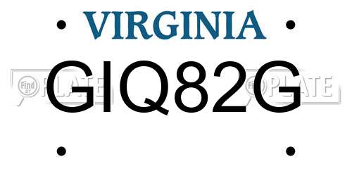 GIQ82G Virginia License Plate