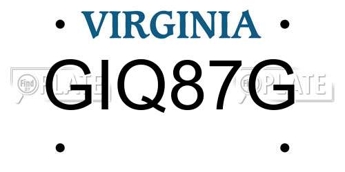GIQ87G Virginia License Plate