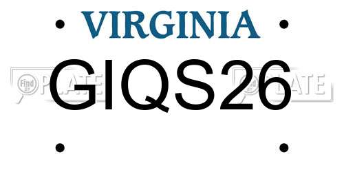 GIQS26 Virginia License Plate