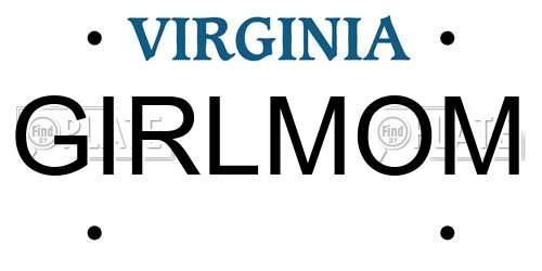 GIRLMOM Virginia License Plate